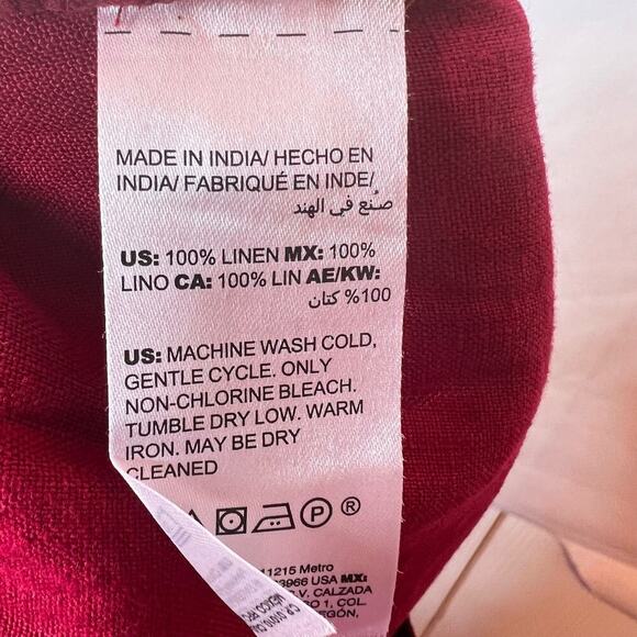 CHICO'S Linen Tie-Front Shorts in Garnet Women's Size 2 = U.S. size 12 - Picture 13 of 13